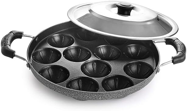 Buy Generic Appa Making Stand Frying Pan with Lid, Medium, 22cm, 1.4L ...