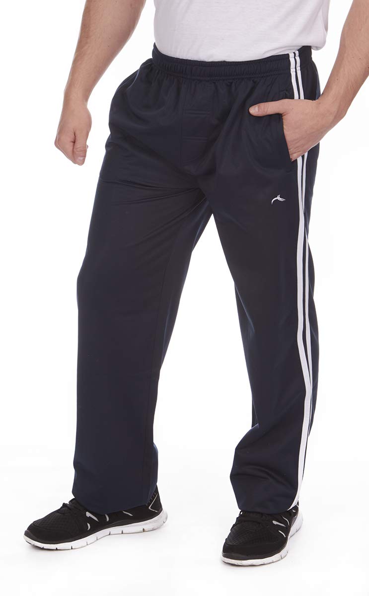 Protonic Mens Tracksuit Bottoms Silky Casual Gym Jogging Joggers Sweat Pants Navy