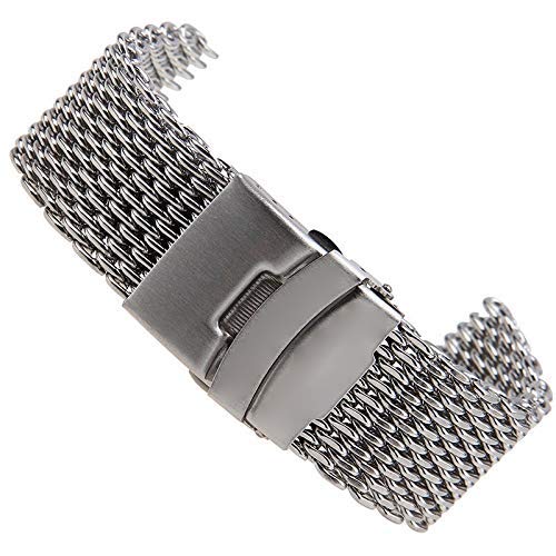 Bracelet de montre acier inoxydable d'exception en maille argentée