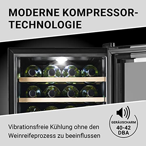 Weinkühlschrank N8WERK für bis zu 28 Flaschen, leise und kompakt