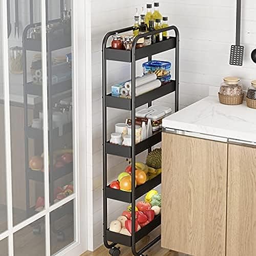 Carrinho De Armazenamento Fino Preto, Carrinho De Organizador De Unidade De Prateleira Móvel, Carrin