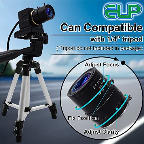 Webcam industrielle USB 5 MP varifocal objectif 2.8-12mm mini UVC - 2