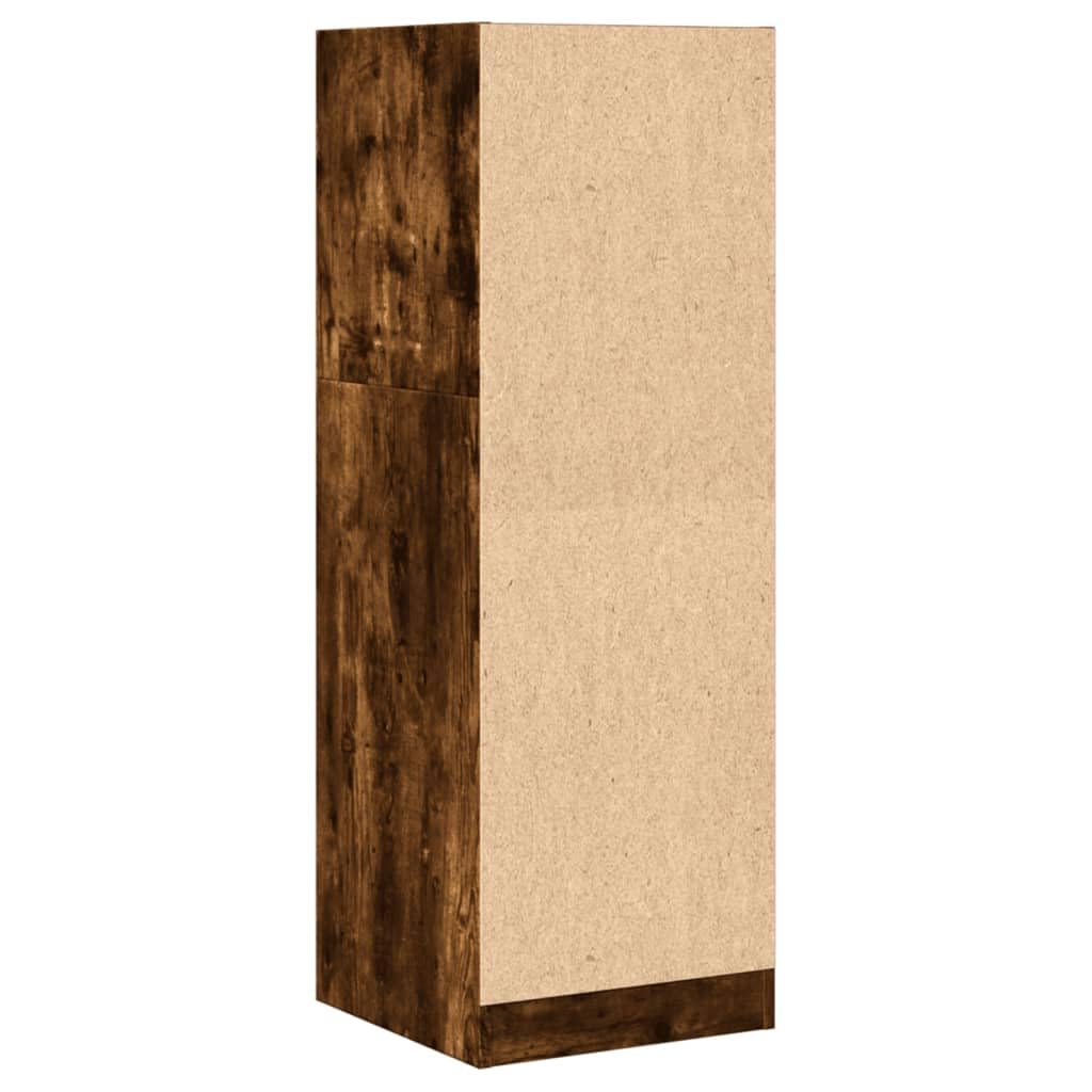 Armadietto da farmacista in legno di rovere affumicato, 40 x 41 x 118 cm, con 3 cassetti ed estraibile, armadietto da cucina stretto e armadio da ufficio per soggiorno