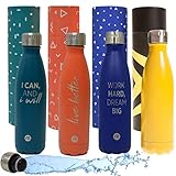 Sternitz Botella de Agua Hydra Acero Inoxidable con Aislamiento al vacio. Mantiene Tus Bebidas frías por 24 Horas y Calientes por 12 Horas. Water Bottle (Azul Marino)