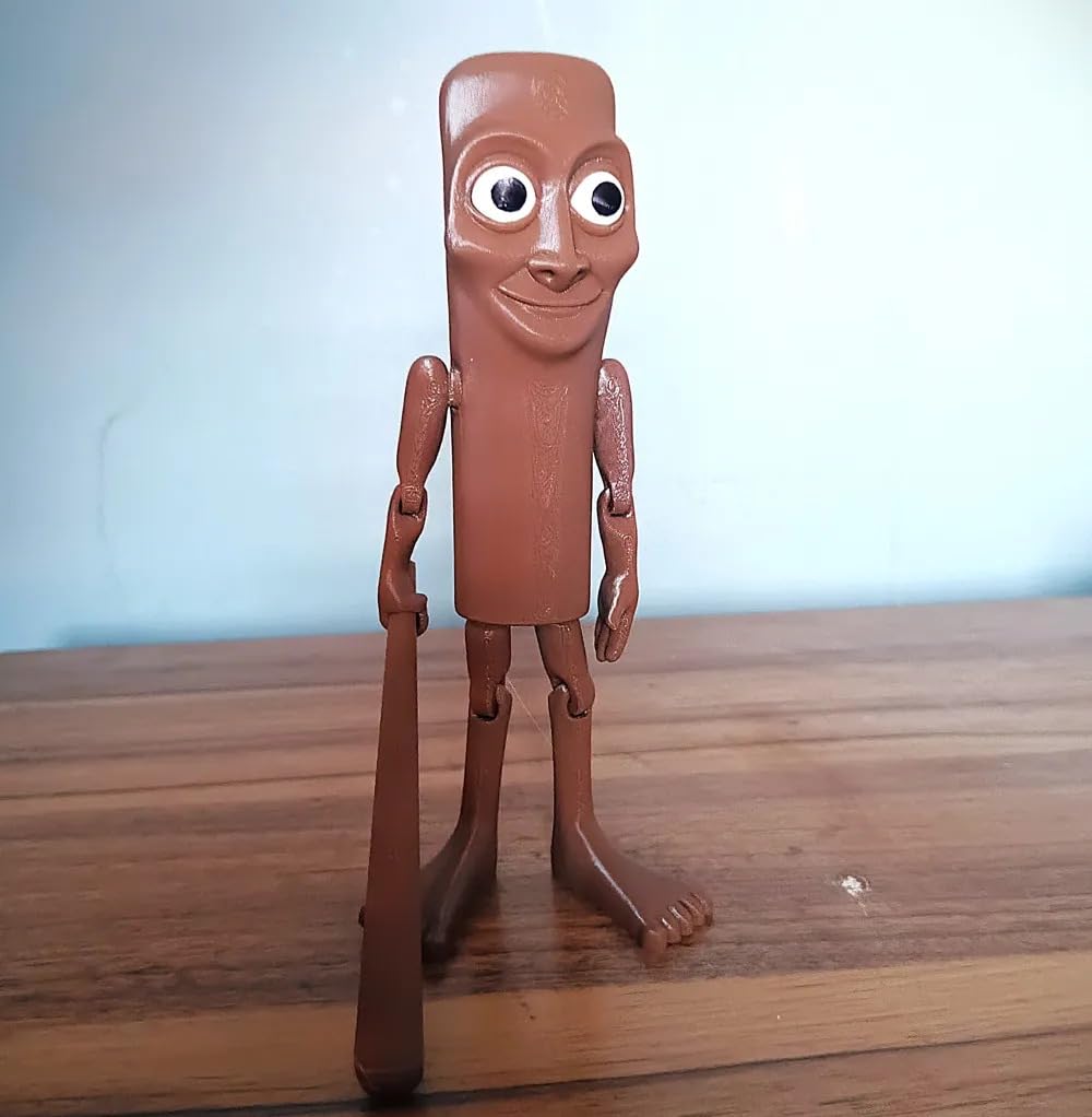Beoals Tung Tung Tung Sahur Action Figure | 6-Inch Meme Toy | Italian Brainrot Collectible | 3D Printed Articulated Model with Bat | Funny Viral Figurine Gift | Brown (Pack of 1) 1
