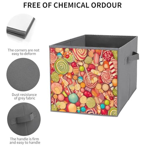 Boîtes de rangement pliables bonbon pour étagères et placard en tissu