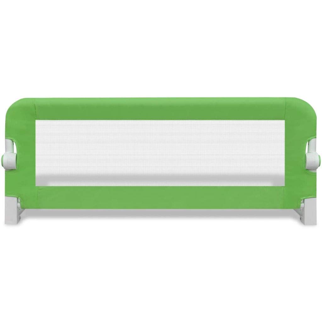 Barandilla de Seguridad para Cama Plegable, Protección Anticaídas para Niños de 18 Meses a 5 Años, con Botón Plegable, Tela de Poliéster y Tubo de Metal, Color Verde, 102x36.5x42 cm, para Colchones de