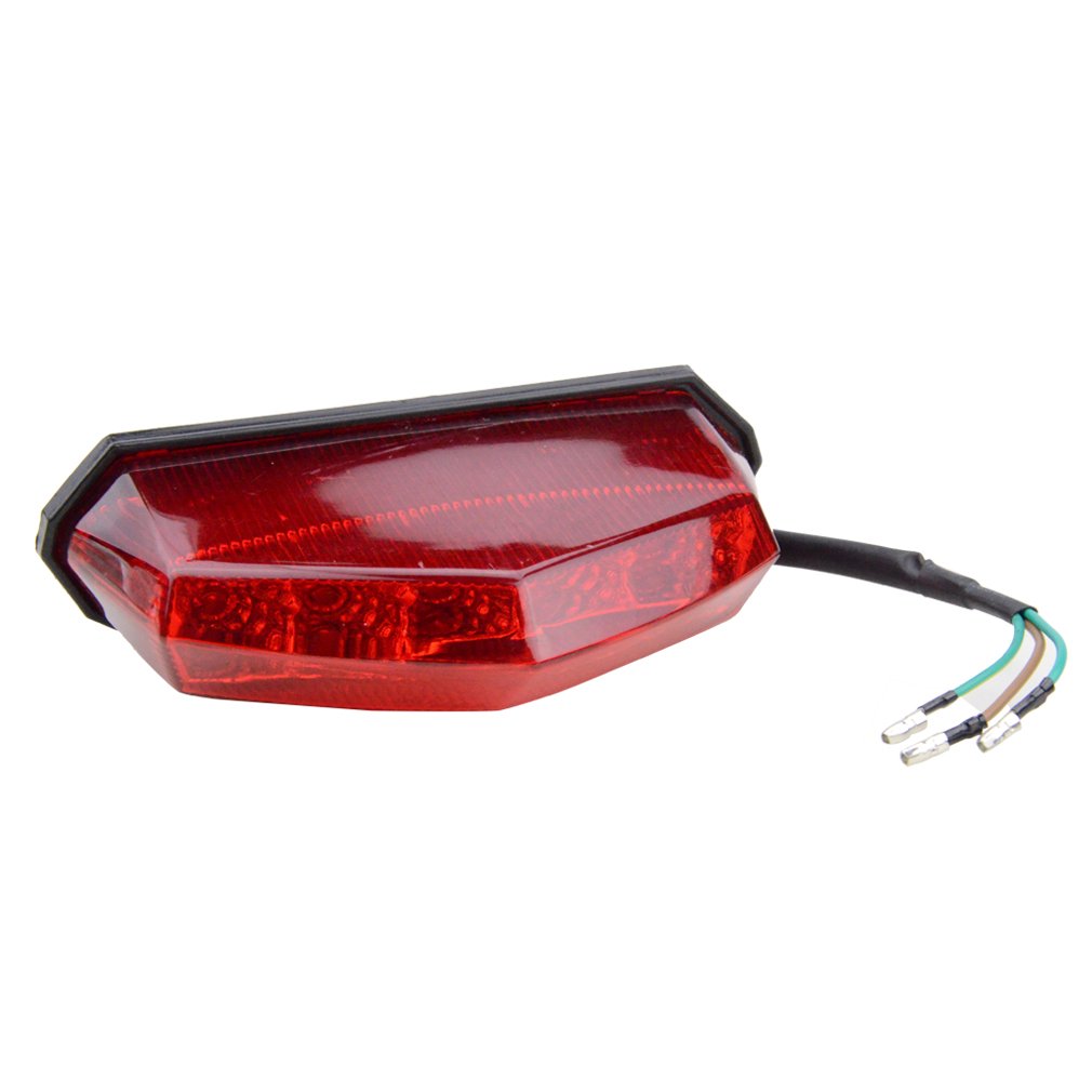 GOOFIT Fanale posteriore in plastica universale sostituzione per fanale posteriore del freno indicatore di direzione indicatore di direzione lampadine a LED sostituzione per ATV Scooter Bike