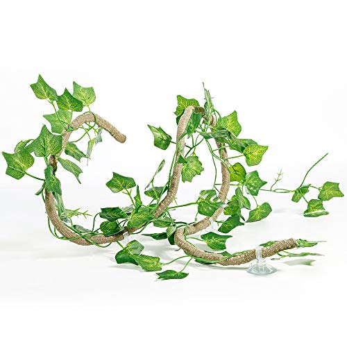 Reptile Hammock With Sticks For Artificial Climbing Vines And Plants, Repta Vines Bedding for Chameleon Lizards Gecko Snake Spides , Reptile 3 in 1 Kit Banches Decor Amphibians Accessories For Habitat