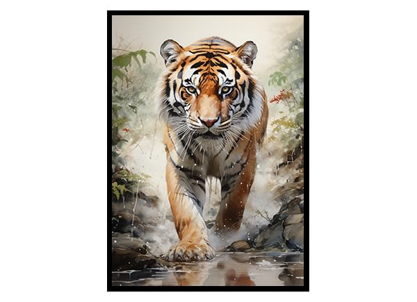 GenericTiger Majesty Wildlife Prints, Jungle Poster Wildlife Art, Safari Wall Art (A4 (Print Only))
