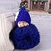LIOOBO Sommeil mignon poupée bébé boule pompon pendentif porte-clés porte-clés sac de voiture jouet porte-clés (bleu royal)