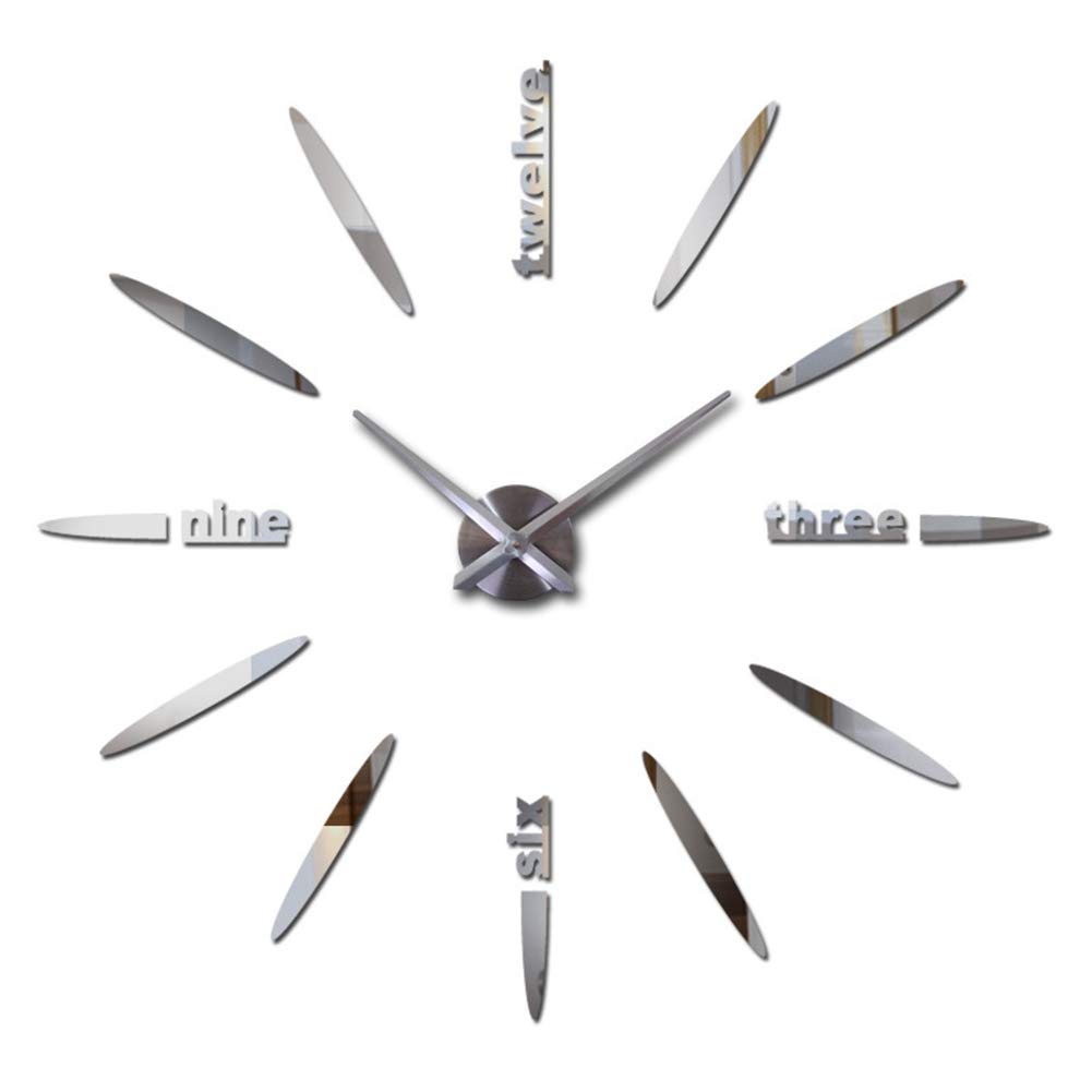 Horloge murale bricolage autocollant miroir acrylique amovible