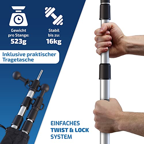 Blaustein 2er Teleskopstangen - Stabile und leicht verstellbare Aufstellstangen aus Ultra- leichtem Aluminium...