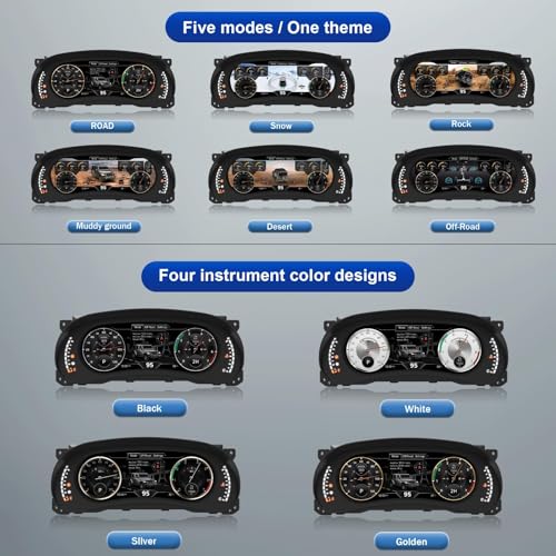 Image of Digital Instrument Cluster Display for Jeep Wrangler JK 2011-2017 | 12.3 inch HD Screen 1920*720, 2S Fast Boot, Plug&Play, Non-Destructive Install, OTA Upgrade, 6 Mode 4 Color, Speedometer Upgrade