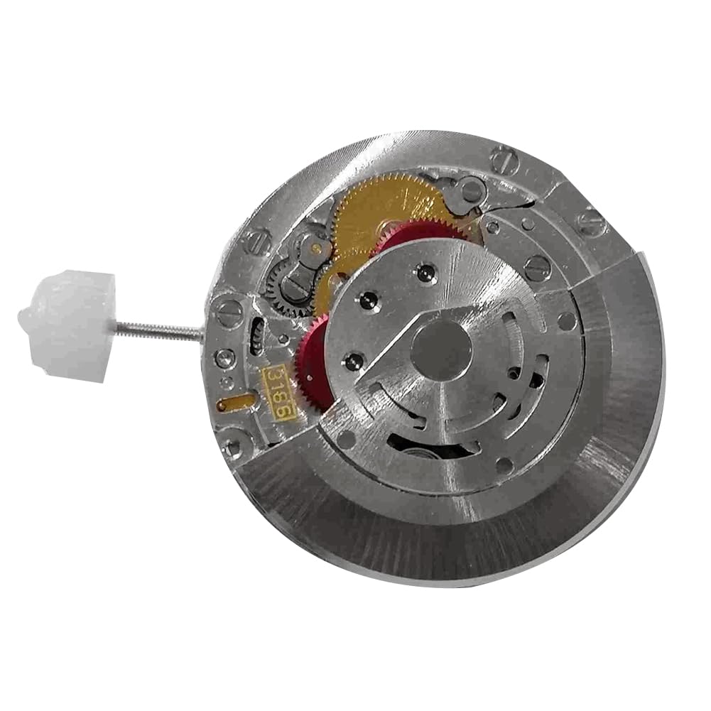 Mechanizm zegarka 3186 dla GMT, automatyczne zegarki mechaniczne dla mężczyzn, akcesoria do zegarków z automatyczną szyną balansową niebieską, Srebrny