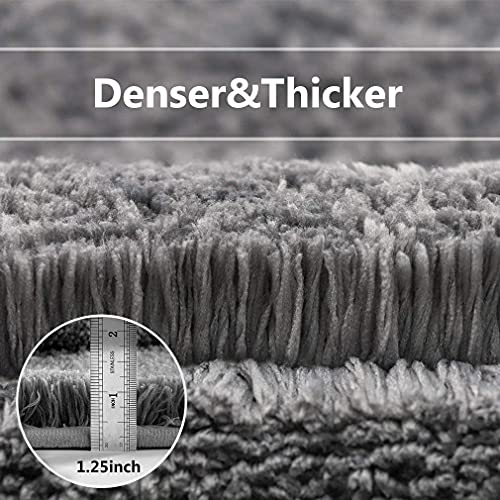 HOKIPO-40x60cm-Soft-Fluffy-Microfiber-Bathroom-Door-Mats-Water-Absorbing-Bath-Mat-Dark-Grey-AR3790-DGRY HOKIPO 40x60cm Soft & Fluffy Microfiber Bathroom Door Mats, Water Absorbing Bath Mat, Dark Grey (AR3790-DGRY)