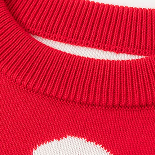Children Warm Blouse Toddler Boys Girls Christmas Cartoon Dinosaur Print Warm Knitted Sweater Long (Red, 3-4 Years)4