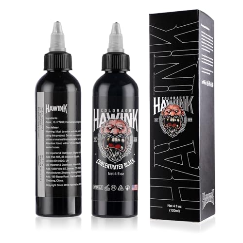 Hawink Black Tattoo Ink 4Oz(120Ml) Vegan-Friendly Usa Standard Pigment Tattoo Supplies Concentrated Black Ti203-120-002 thumb #1
