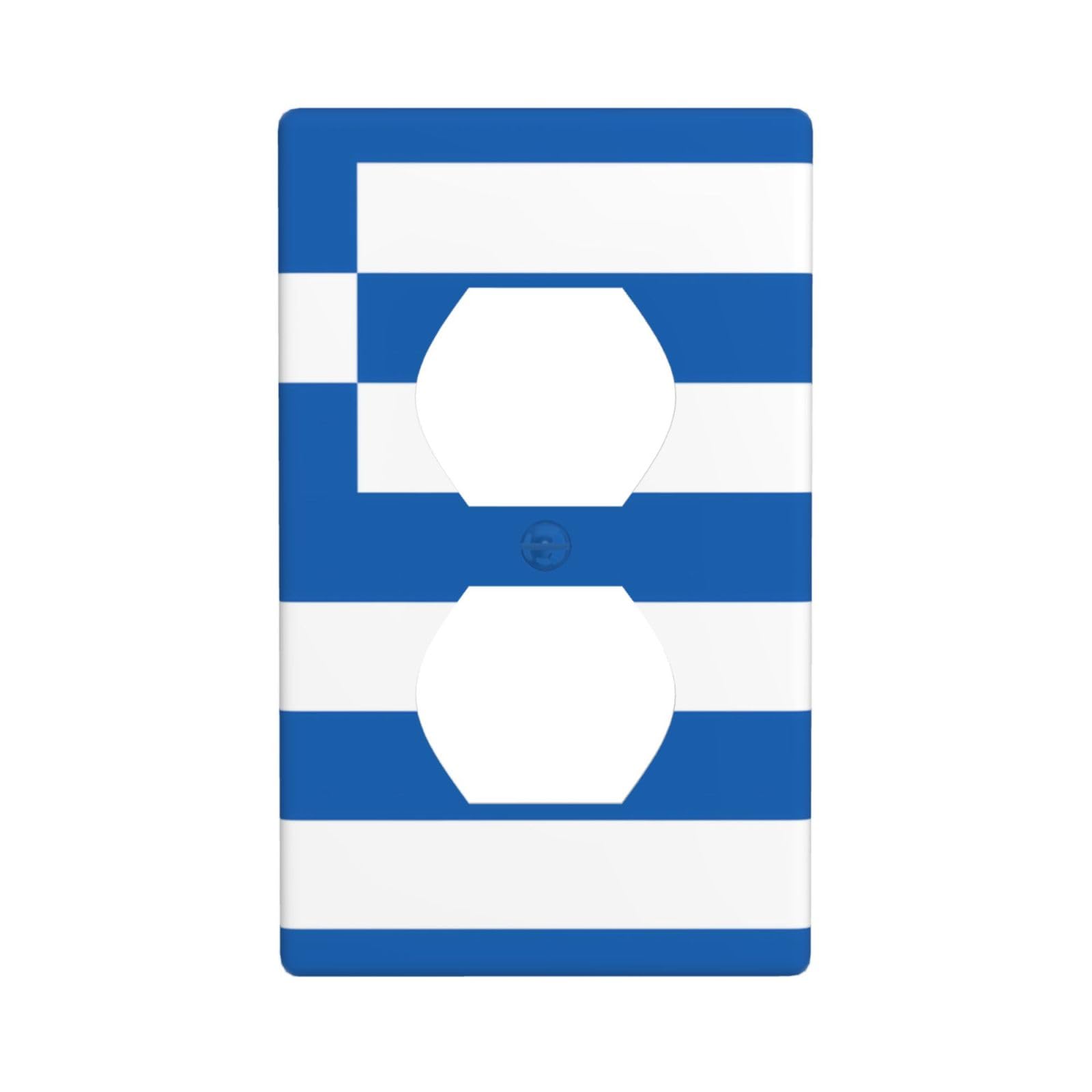 Greek Flag Decorative Switch Plate Cover-Unbreakable Polycarbonate Wall Plate for Home Office, 1 Gang with Screws