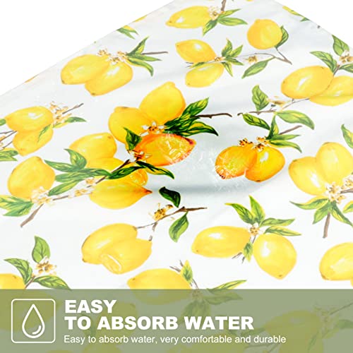 Nappe polyester motif citron jaune rectangulaire de salon - 4