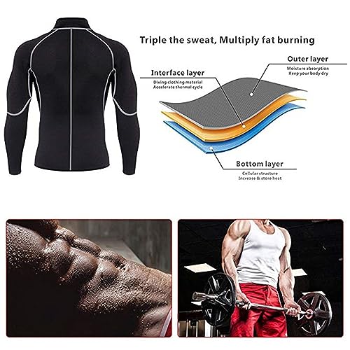 Chaqueta de neopreno para hombre manga larga, ajuste ceñido, compresión moldeadora, elástica y transpirable para buceo, con preservación de calor para fitness y yoga miniatura 2