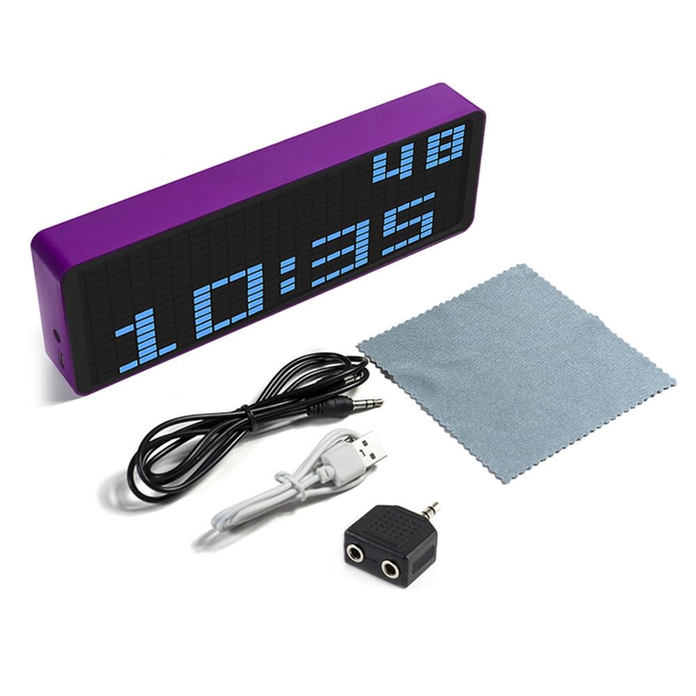 UDSKNV[KSL Spectrum Display LED Pickup Dazzle Color RGB Music Ambient Light Electronic Clock Sound Control Indicator C