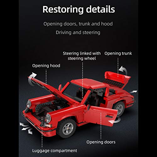 CADA C61045W - 1429PCS Technik Master Classic Sports Car - 1: 12,5 Retro Sportwagen Baustein Spielzeug Set - Statische… – Bild 6