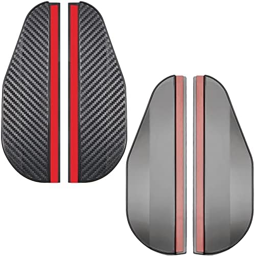 4 Pieces Mirror Rain Visor Eyebrow Car Rear View Mirror Rain Eyebrow Rear View Guard Eyebrow Side Mirror View Mirror Visor Guard for Most Car Truck SUV (Black, Carbon Fiber)