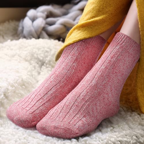 ICEIVY Socks For Women Wool Winter Warm Thick Thermal Casual Comfy Crew Vintage Fuzzy Socks Gifts for Women by ICEIVY - Image 2