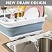 Tiawudi Collapsible Dish Drying Rack, Pop Up Dinnerware Drainer, Portable Plate Organizer for Kitchen RV Campers Travel Trailer, Space Saving Kitchen Storage Tray