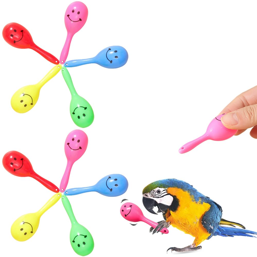 鳥おもちゃ マラカス セキセイインコ アソート 10個セット インコ用マラカス 小鳥 バードテント ネオンマラカス 鳥用品 バードトイ