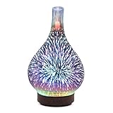 Lebeaut 100ml 3D Diffuseur d'arômes en verre à ultrasons Diffuseur d'huiles essentielles Humidificateur à ultrasons pour aromathérapie 7 DEL à changement de couleur pour le yoga de l'hôtel de