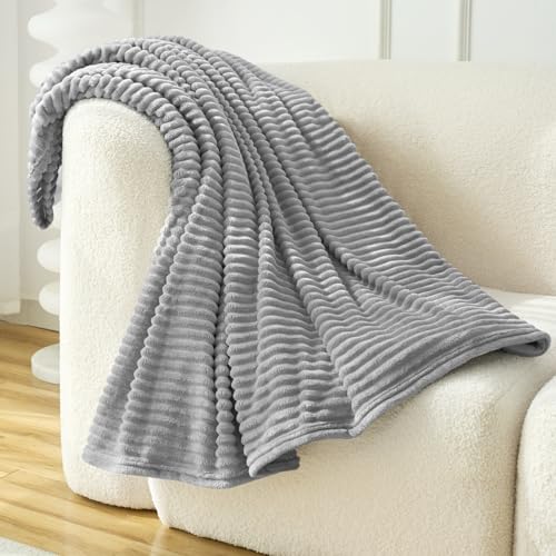 WOLTU Kuscheldecke Flanell Flauschig, Fleecedecke 150x200 cm Grau – Ansicht 6