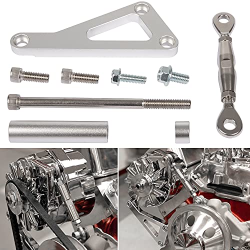 Brackets DEMOTOR PERFORMANCE FOR SBC Polished Billet Alternator & Power Steering Pump Bracket