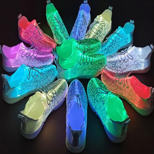 Hot Dingding Fiber Optic Led Shoes For Women Men Light Up Sneakers For Adult Usb Charging Flashing Luminous Trainers Shoes White thumb #6