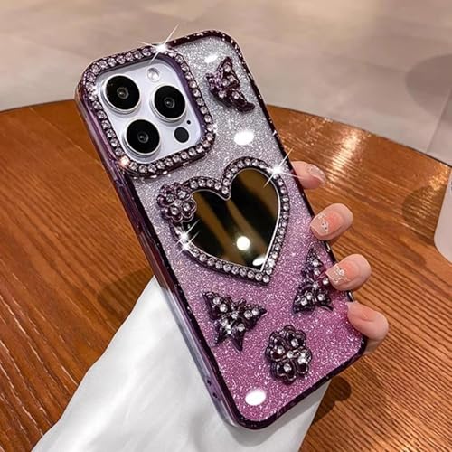 Coque iPhone 15 Plus miroir papillon violet pour vos retouches
