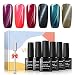 Vrenmol Magnetic 3D Cat Eye Gel Nail Polish Set Soak Off UV LED Lacquer Manicure Nail Art Gift Kit 6 Colors + Free Magnet Stick