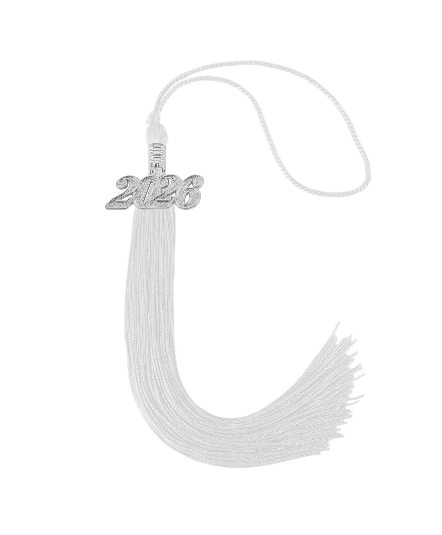 Graduation Tassel 2026 for Grad Cap,White Tassel with Silver Charm