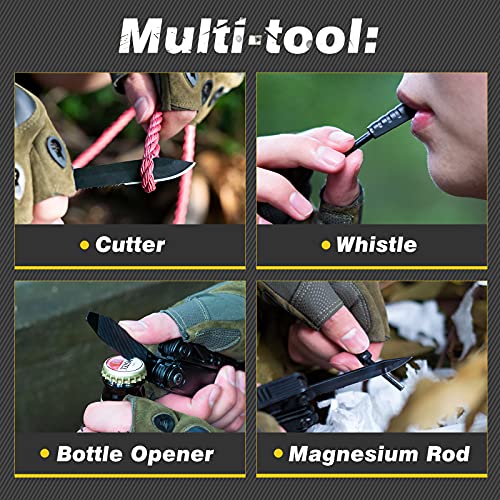 Fathers Day Gift, Bibury Multitool Axe Camping Tool Accessories, Portable Hammer Hatchet Pliers Multi Tools With Whistle Magnesium Rod For Camping, Hiking, Hunting, Emergency Outdoor Survival #TOP5