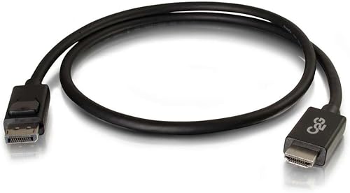 Miniatura 2 de C2G Legrand - Cable DisplayPort a HDMI, macho a macho, cable DisplayPort negro, cable de pantalla digital de 6 pies, 1 unidad, C2G 54326