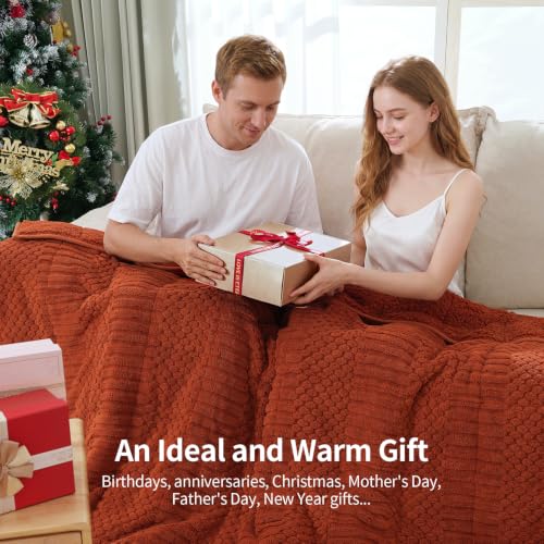 Image of Uttermara Weighted Blankets for Adults Queen Size, 15lbs 60x80 inches | Soft Plush Fleece; Warm Cozy Sherpa; Machine Washable; Filled with Glass Beads; Heavy Throw for Sleep and Calm; Orange