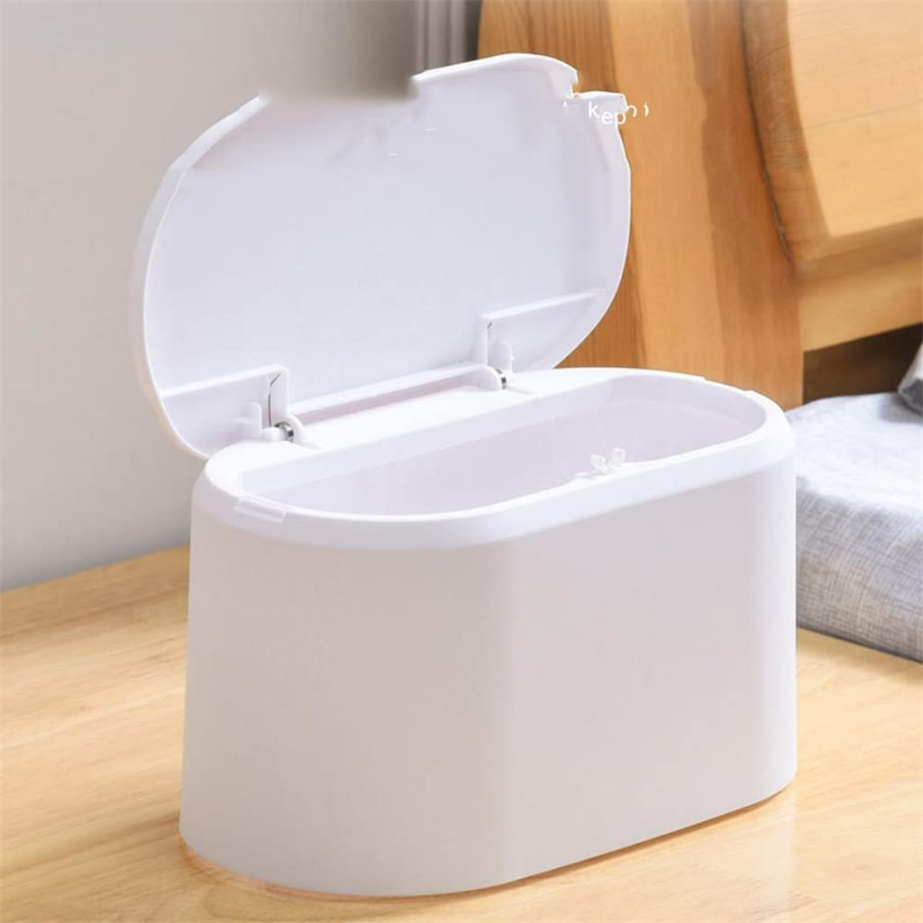 Waste Bins Desktop Trashcan Space Saving Easy to Clean Compact Desk Garbage Can Sundries Barrel Box Household Supply(OneColor)