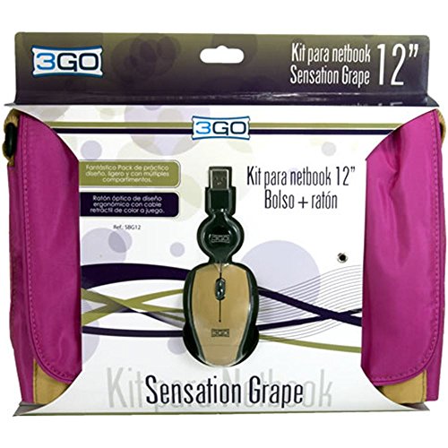 3GO Sensation 12" Sac Messenger Rose - Sacoches d'ordinateurs Portables (Sac Messenger, 30,5 cm (12"), Sangle épaule, 600 g, Rose)