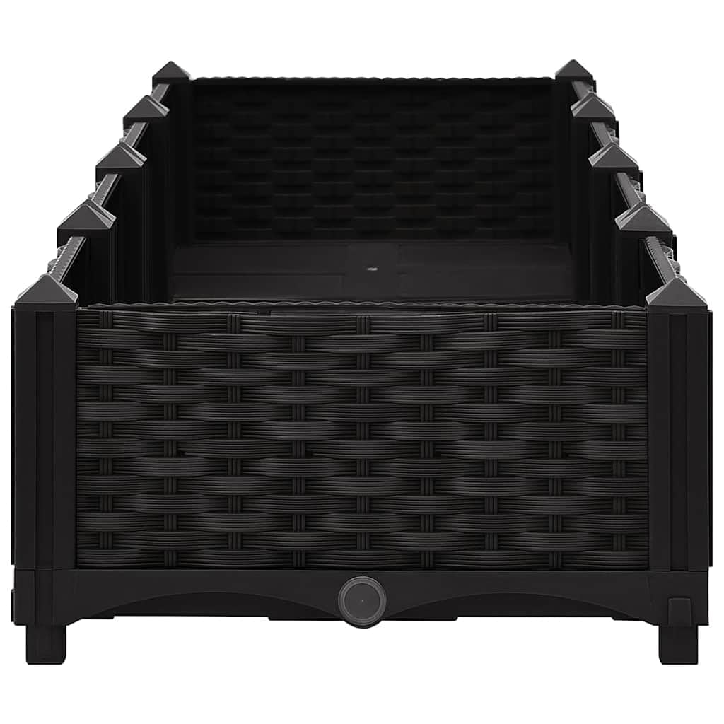 Bancal alto de polipropileno 160 x 40 x 23 cm, resistente al agua, ideal como caja de jardín y bancal de hierbas