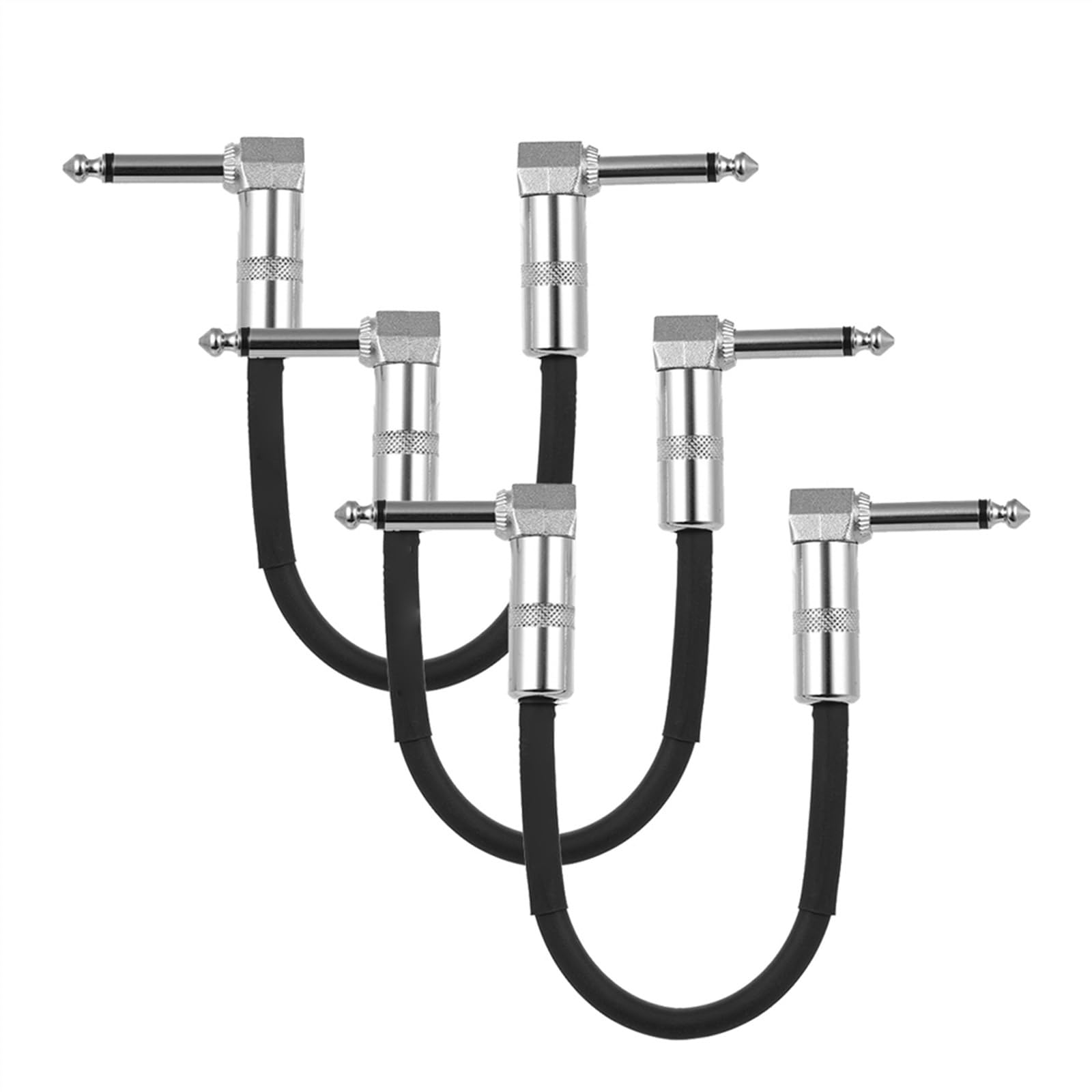 kabel audio do gitary Kabel Krosowy Pedału Efektów Gitarowych O Długości 15 Cm/30 Cm Z Wtyczką PCV 1/4 Cala 6,35 Mm Z Wtyczką Kątową (Color : 15cm 3pcs)
