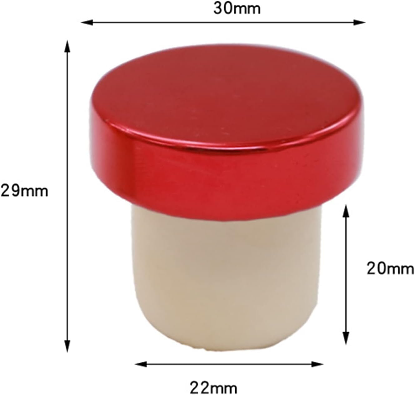 100 tapones de goma para botellas de vino, corcho de vino, herramienta de barra de sellado de botellas en forma de T, para botella de vino (rojo)