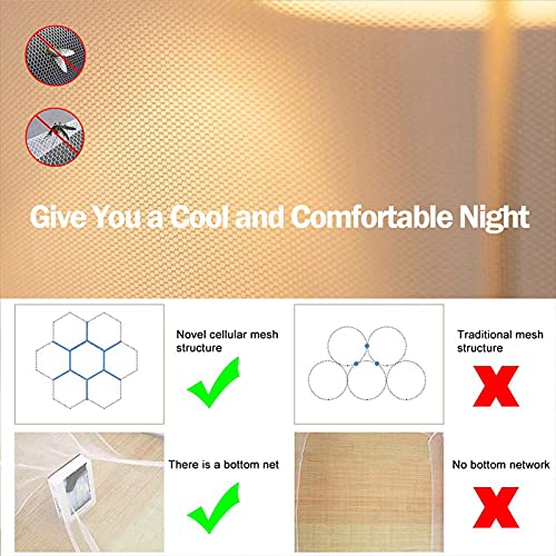 Dosel de cama de mosquito colmenable con fondo antiinsectos 4