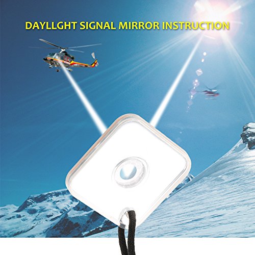 Mirror Whistle, Romacci Heliograph Signal Mirror com Whistle Emergency Survival Tool