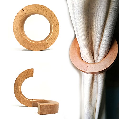 Magnetic Wooden Curtain Tiebacks