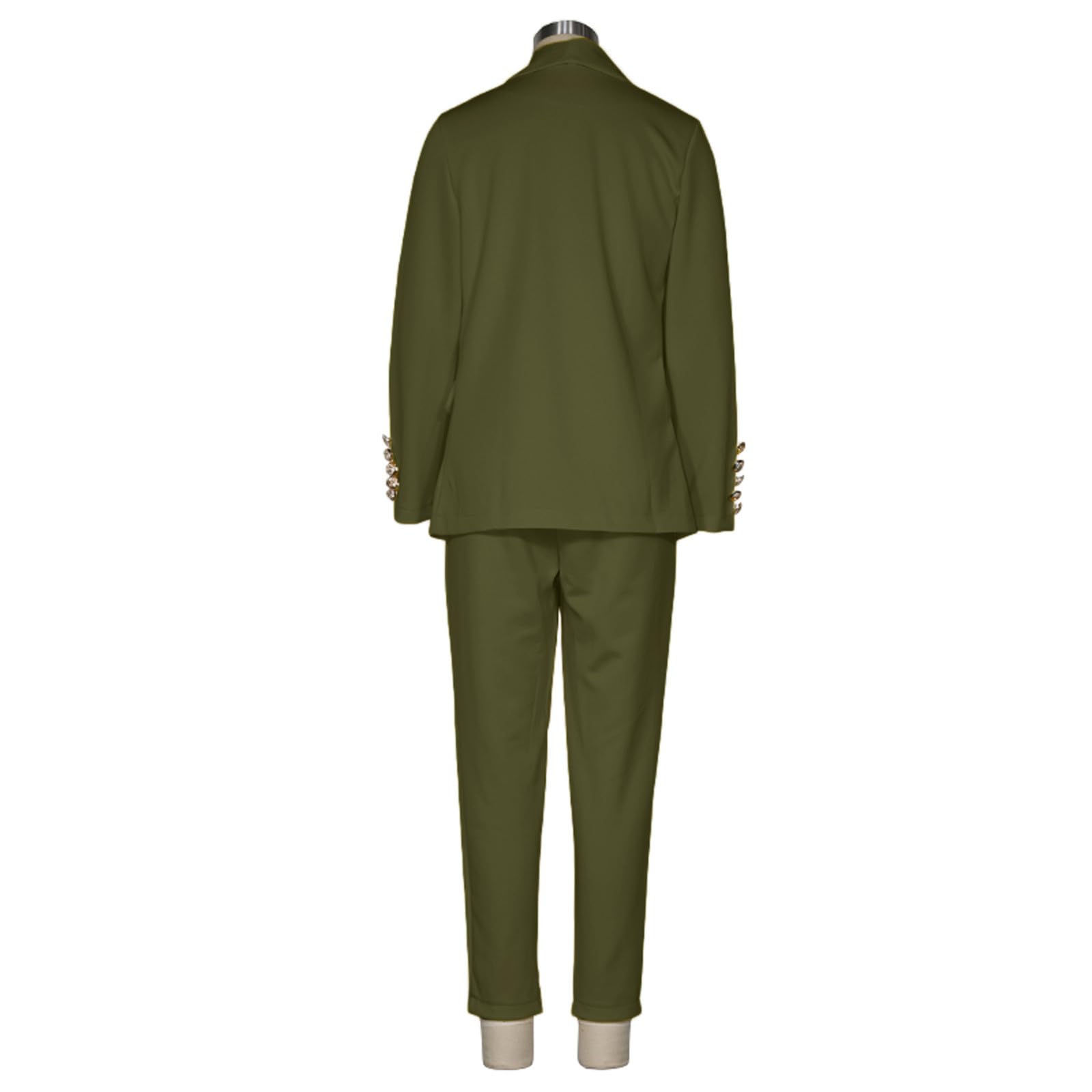 Generico Conjunto de mujer elegante conjunto de trabajo con solapas y botones curvados conjunto casual manga larga pantalones chaqueta ropa confort para oficina ocasiones formales y eventos